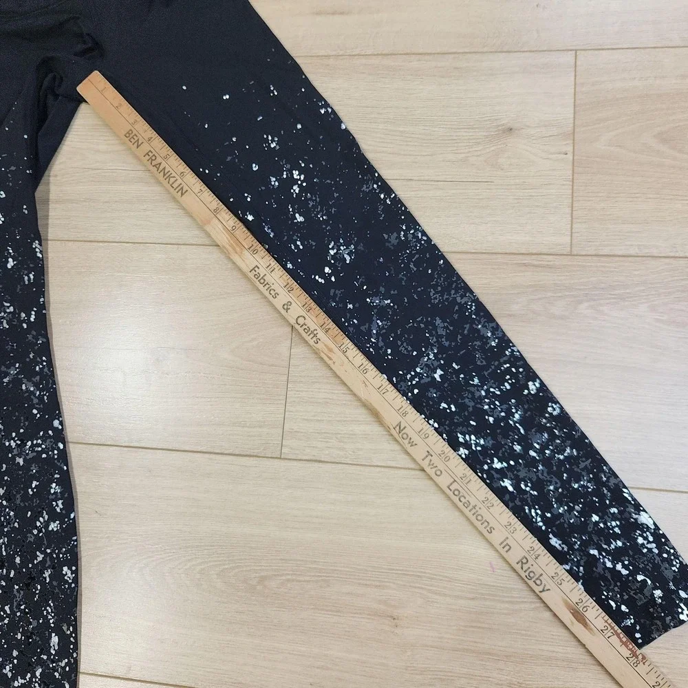 Lululemon Speed Wunder Leggings Womens 2 Black Spotted Ankle Yoga Running